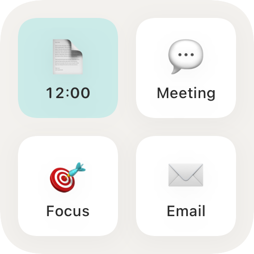 Knoself Quick Tag Launcher Home Screen widget with four frequent tag shortcuts